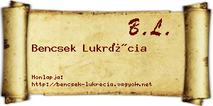 Bencsek Lukrécia névjegykártya